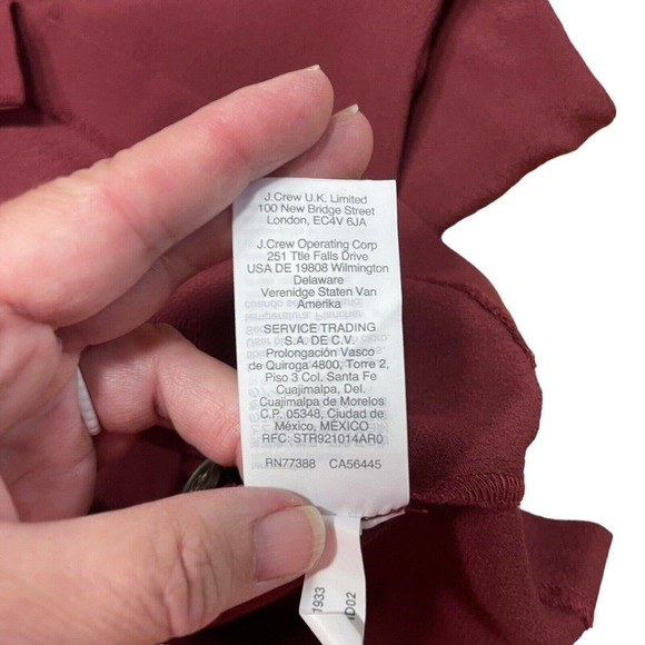 Madewell Burgundy Shirt Dress Womens XXS 2XS Short Sleeve Button Front Shapeless - Picture 13 of 13